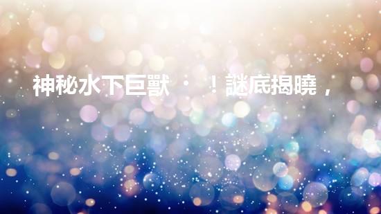 神秘水下巨獸！謎底揭曉，自動(dòng)抽沙機(jī)器人能否拯救海洋？